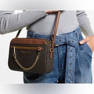 Michael Kors Brown /Tan Jet Set Large Logo
Crossbody Bag NWT